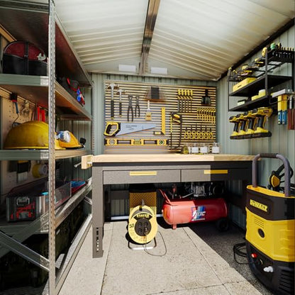 6x4 FT Outdoor Storage Shed with Lockable Double Doors & Loping Roof
