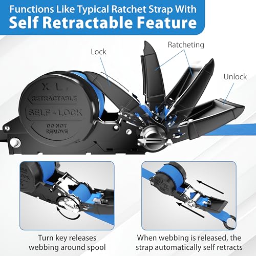 USA Based Retractable Ratchet Straps (2 Count)