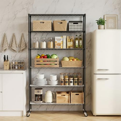 6 Tier Wire Storage Shelves with PP Shim