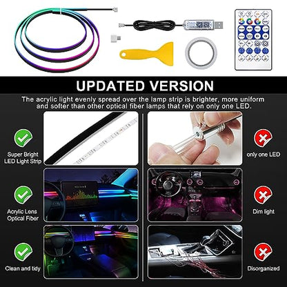 Dreamcolor Acrylic Interior Car LED Strip Light with USB