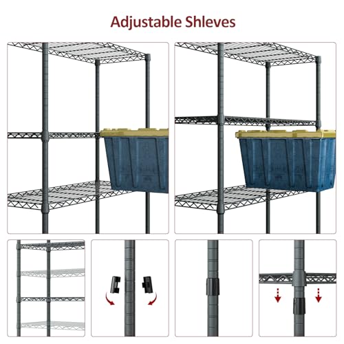 4 Tier Outdoor Metal Storage Shelving Unit