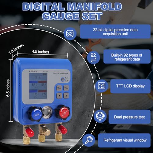 Digital Manifold Gauge Set (9 Count)
