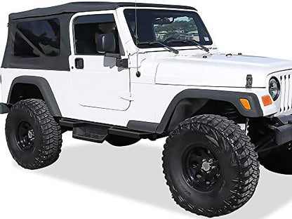 Stainless Steel Pocket Steps Running Boards Side Bars Compatible with Jeep Wrangler 1987