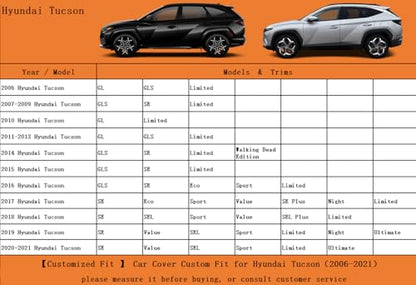 7 Layers SUV Car Cover Custom Fit for Hyundai Tucson