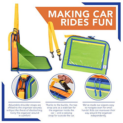 Car Organizer Back Seat for Kids & Tablet Holder for Car with Kick Mats & Lap Tray