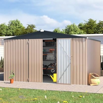 10' x 12' Large Waterproof Metal Outdoor Storage Shed