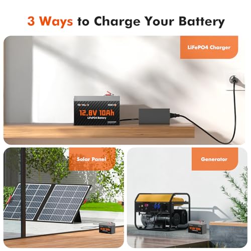 2 Pack 12V 10Ah Lithium LiFePO4 Battery