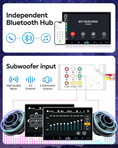 Single Din Car Stereo Wireless Apple Carplay Android Auto Radio