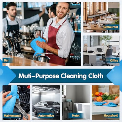 Blue Microfiber Cleaning Cloth (8 Count)