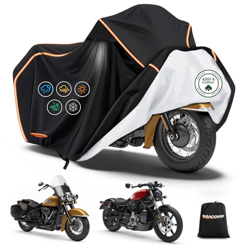 420D Cotton Lining Waterproof Motorcycle Cover for Harley Davidson Cruiser