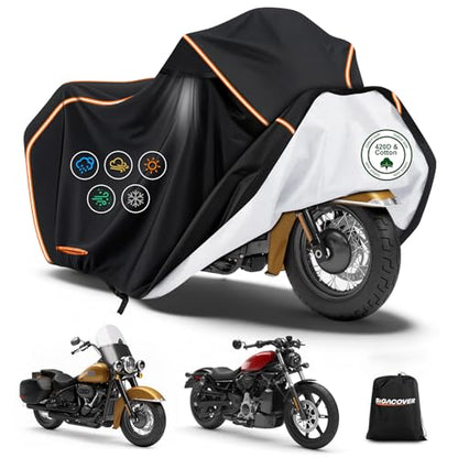 420D Cotton Lining Waterproof Motorcycle Cover for Harley Davidson Cruiser