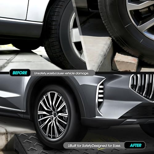 2pcs 3.1" Rise Rubber Arrow Curb Ramp Heavy Duty Loading Driveway Ramp Threshold Ramp 37.4" W x 9.1" D x 3.1" H for Loading Dock (2 Count)