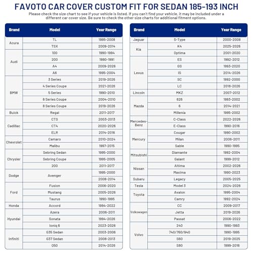 Car Cover Waterproof All Weather Windproof for Sedans 184