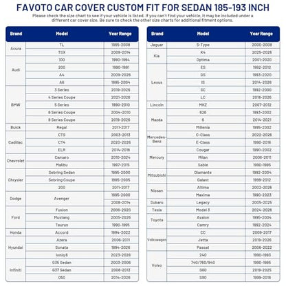 Car Cover Waterproof All Weather Windproof for Sedans 184
