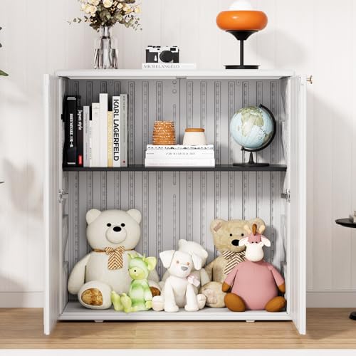 Indoor Outdoor Storage Cabinet with Doors and Shelf