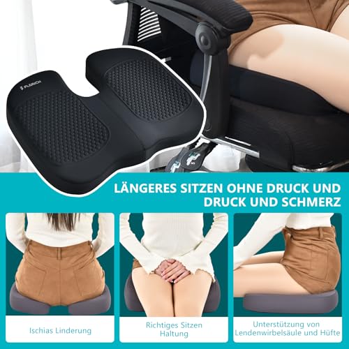 3 PCS Seat Cushion for Carseat Lumbar Support Pillow Car Neck Headrest Pillows Memory Foam Gel Memory Foam Massage Point Seat Pads Pressure Relief Back Cushion for Office Chair (3 Count)