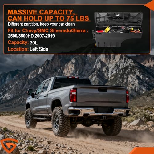 Truck Bed Storage Box Swing Out Toolbox Fits for Chevy GMC Silverado (7.5 Count)