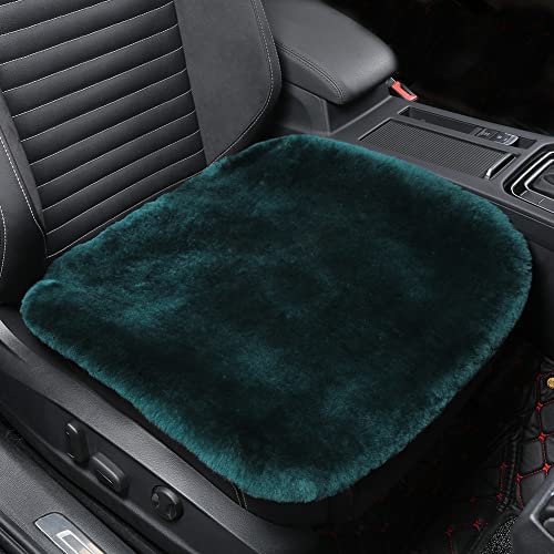 Genuine Sheepskin Car Seat Cushion Seat Covers for Cars Trucks SUV Comfort Seat Protector Pad for Car Driver Seat Car Accessories for Women Office Chair Decor