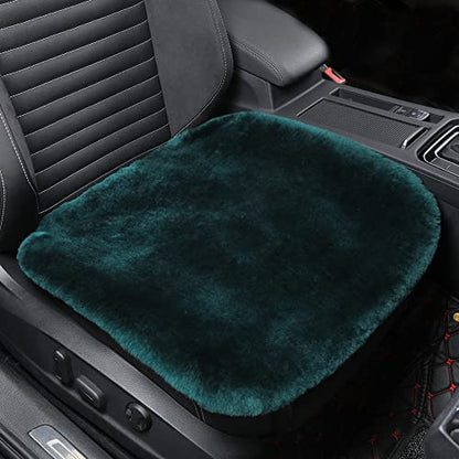 Genuine Sheepskin Car Seat Cushion Seat Covers for Cars Trucks SUV Comfort Seat Protector Pad for Car Driver Seat Car Accessories for Women Office Chair Decor