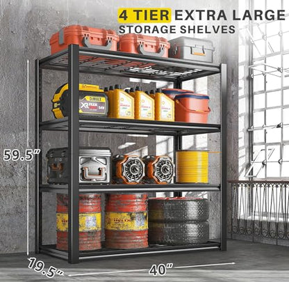40" W Storage Shelves with Wire Mesh Panels for Garage Organization (3 Count)