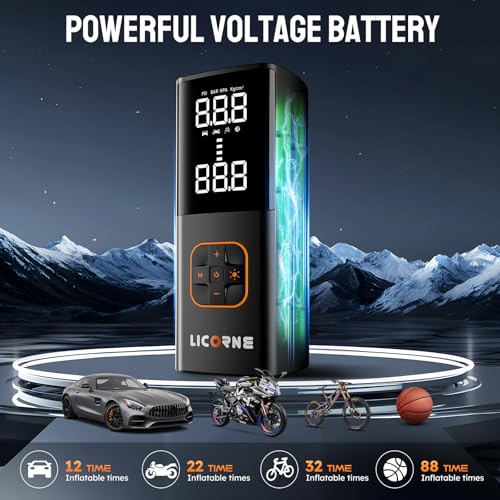 Tire Inflator 5x 180 PSI cordless inflator with digital pressure (12 Count)
