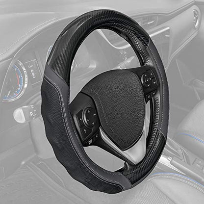 UltraSport Gray Carbon Fiber Steering Wheel Cover