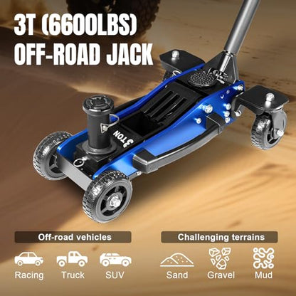3 Ton Off Road Jack with Big Wheels