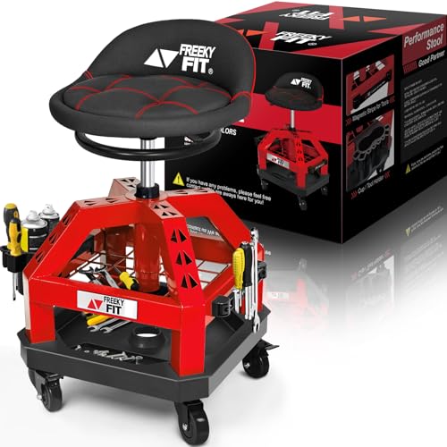 Rolling Shop Stool for Garage with Casters