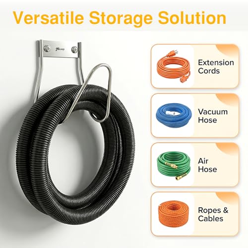 Garden Hose Holder Stainless Steel Small Wall Mount Garden Hose Hook (2 Count)