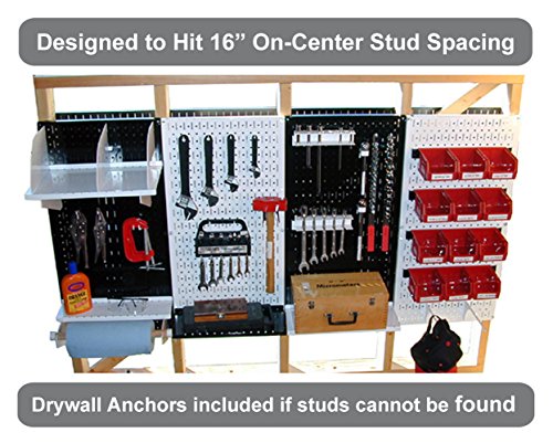 Pegboard Organizer 4 ft. Metal Pegboard Standard Tool Storage Kit with Galvanized Toolboard and White Accessories