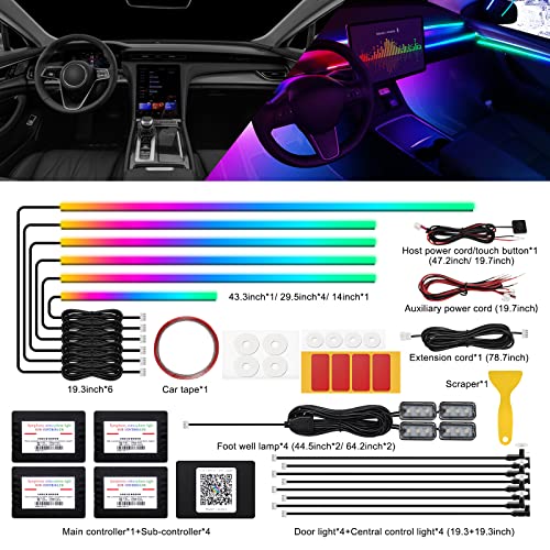 Dreamcolor Acrylic Interior Car LED Strip Light with Wireless APP
