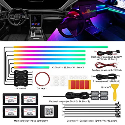 Dreamcolor Acrylic Interior Car LED Strip Light with Wireless APP
