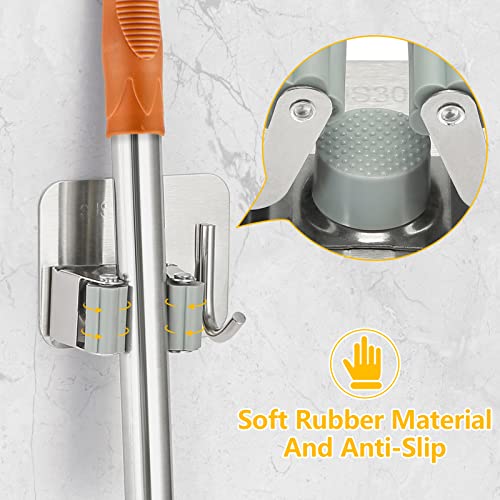 Stainless Steel Broom Holder (4 Count)