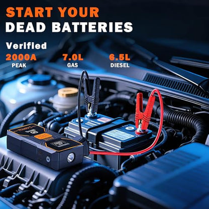 B31 2000A Safe Jump Starter with Air Compressor and Light