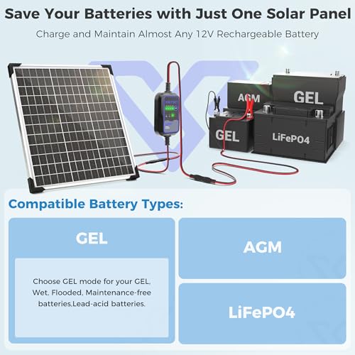 50W 12V Solar Panel Battery Charger Trickle Maintainer Kit