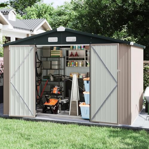 8x10 FT Shed Outdoor Storage Shed with Base