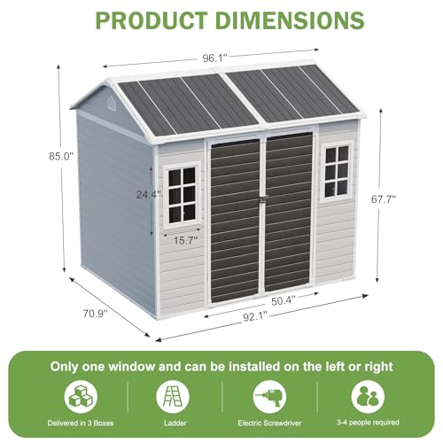 8x6x7 FT Resin Storage Shed w