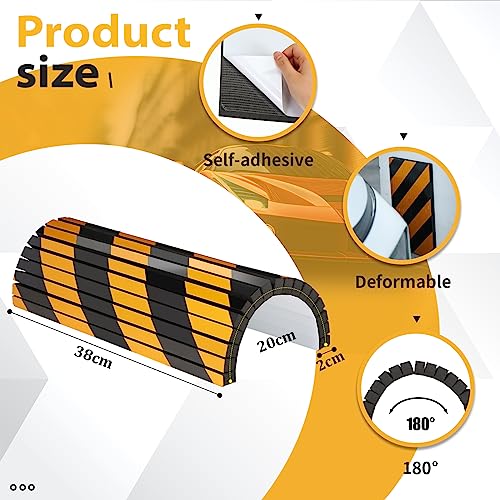 6 Pcs Garage Wall Protector Garage Pole Padding Wall Bumpers Guards Reflective Foam Stoppers for Your Vehicle Parking Corner for Parking Lot (6 Count)