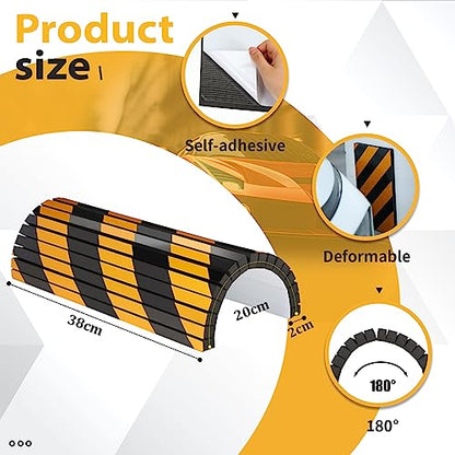 6 Pcs Garage Wall Protector Garage Pole Padding Wall Bumpers Guards Reflective Foam Stoppers for Your Vehicle Parking Corner for Parking Lot (6 Count)