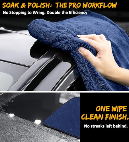 2-Pack Long-Reach Pro Drying Towels, 48"x32" Extra Large, Blue (2 Count)