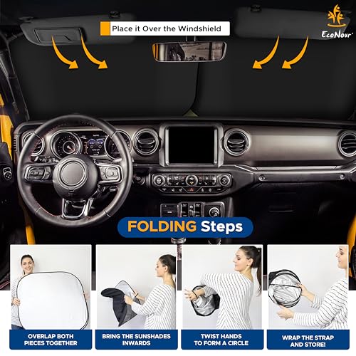 2 Piece Jeep Windshield Sun Shade (2 Count)