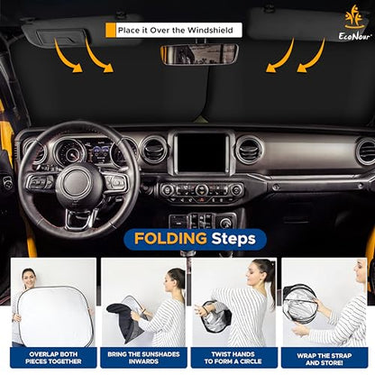 2 Piece Jeep Windshield Sun Shade (2 Count)