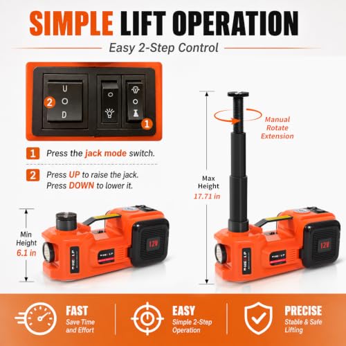 Electric Car Jack Kit 5 Ton 12V with Inflator