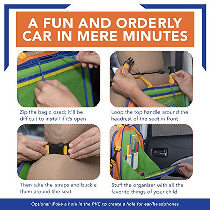 Car Organizer Back Seat for Kids & Tablet Holder for Car with Kick Mats & Lap Tray