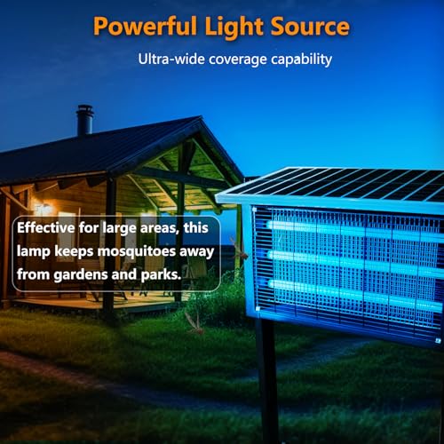 Heavy Duty Big Solar Bug Zapper Outdoor for 8000 sq.ft with 30W Solar Panel