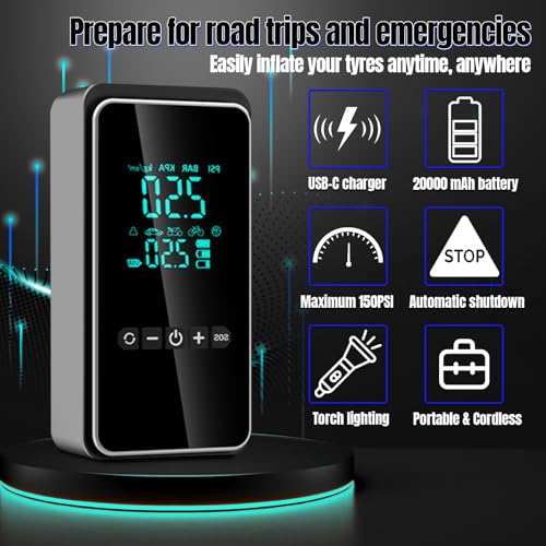 Tire Inflator Portable Air Compressor with Tire Repair Kit