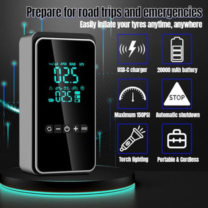 Tire Inflator Portable Air Compressor with Tire Repair Kit