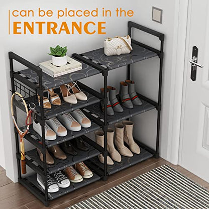 Black Tubes Closet Shoe Rack