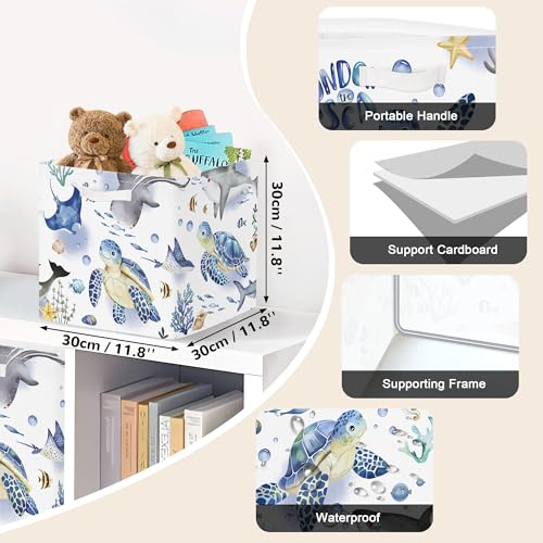 11.8" Ocean Animal Storage Basket Set of 3 for Kid Toy Clothes Bin (3 Count)