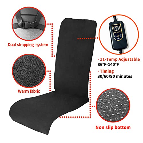 Foldable & Washable Fabric Heated Seat Cushion with Temperature Control & Timer